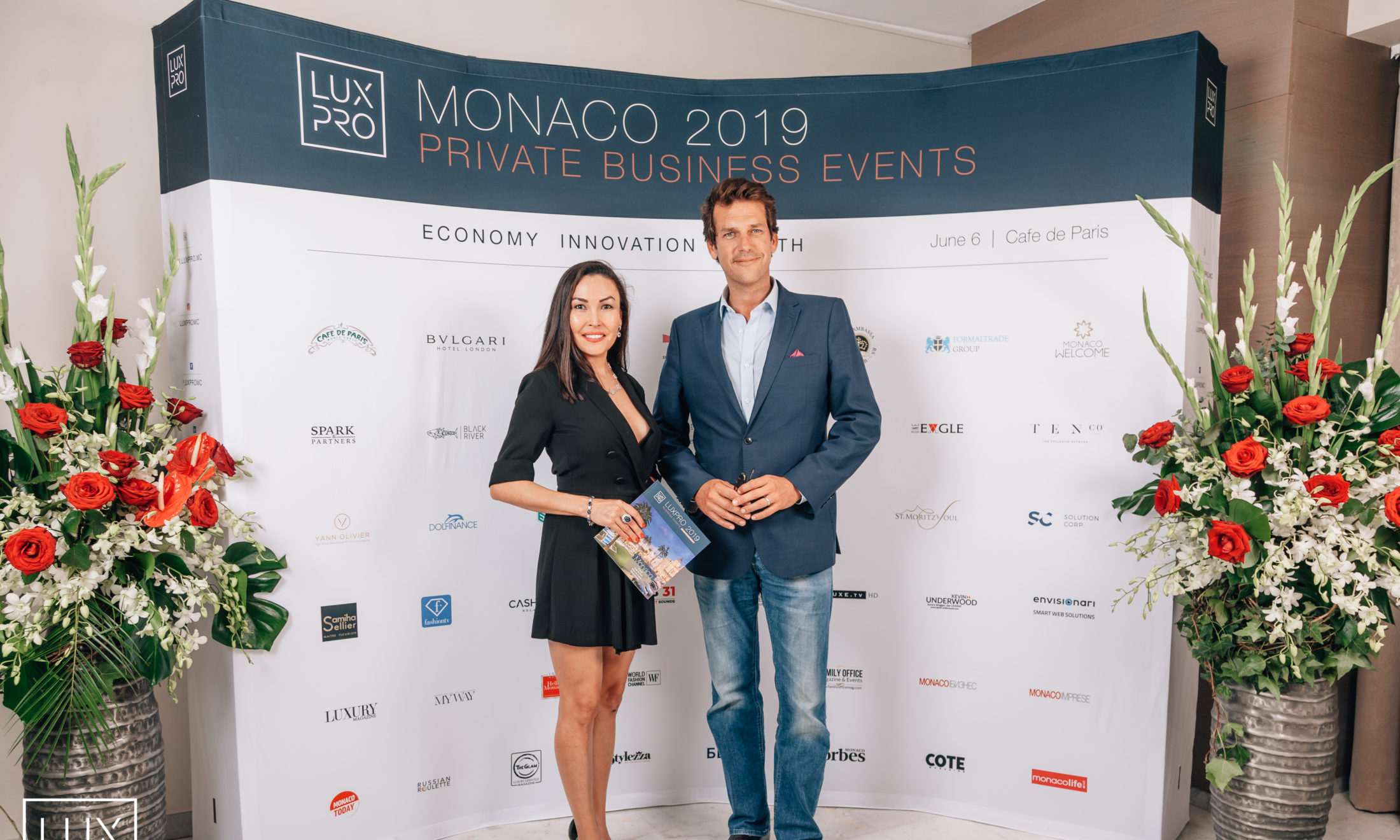 LUXPRO founder Gulshat Uzenbaeva and Christian More, President of the Ambassador’s Club