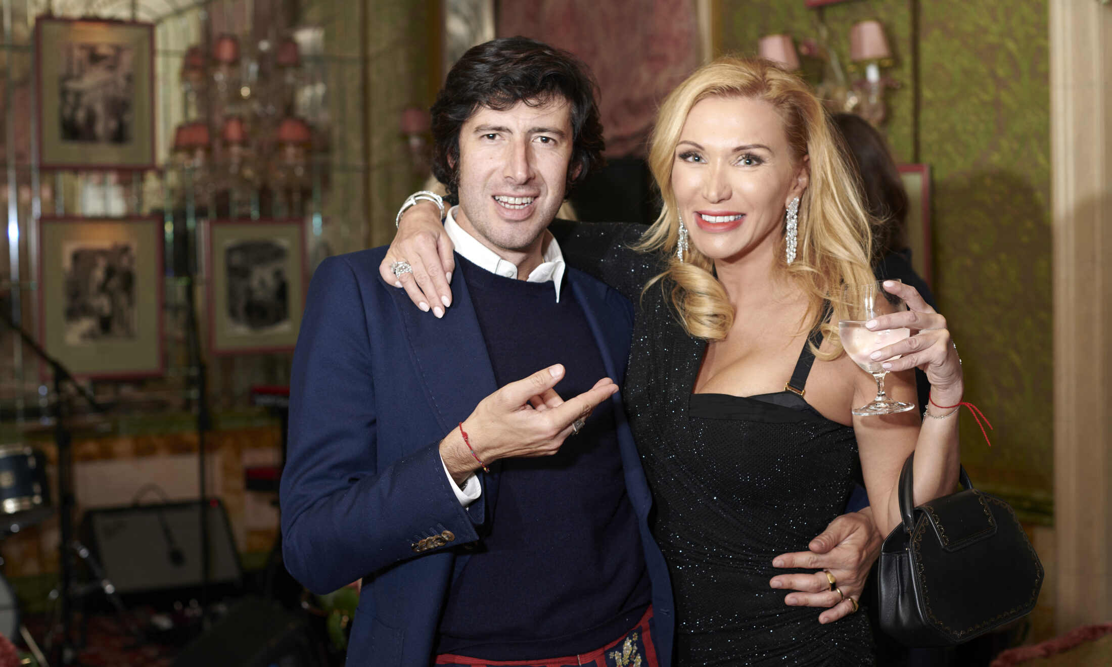 Russian Roulette Magazine Party in London Harry's Bar, 2019: Alessandro Ristori, Olga Mayr / Photo: Gabor Szantai